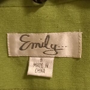 Emily linen blend 2-pc skirt suit w stitched trim rear zipper & pleat Size 8
